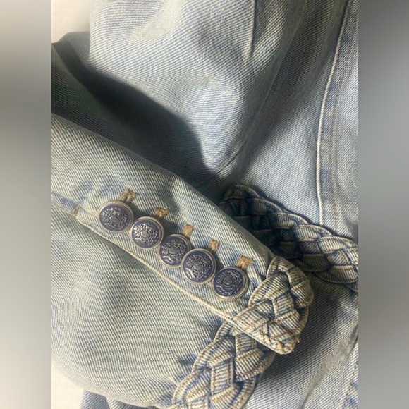 Veronica Beard Arrowe Glacier Blue Denim Jacket with Braided Trim Sz 00 - Picture 13 of 16